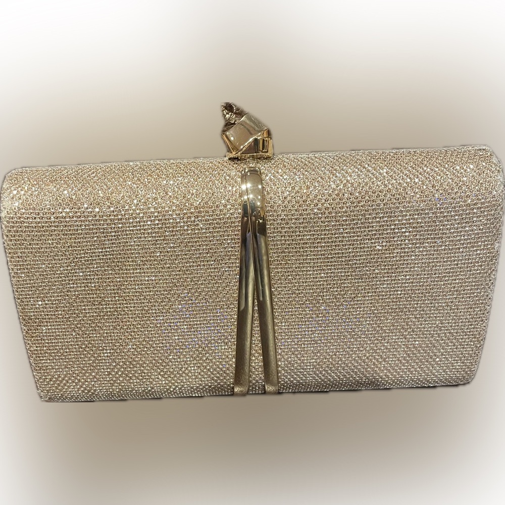 INC Elegant Gold Clutch Bag